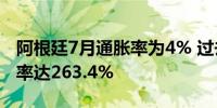 阿根廷7月通胀率为4% 过去12个月累计通胀率达263.4%