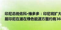 印尼总统佐科·维多多：印尼将扩大农业和种植业的下游发展印尼在潜在绿色能源方面约有3600GW的资源