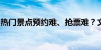 热门景点预约难、抢票难？文化和旅游部回应
