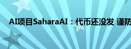 AI项目SaharaAI：代币还没发 谨防诈骗