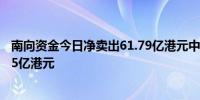 南向资金今日净卖出61.79亿港元中国移动逆市获净买入1.35亿港元