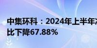 中集环科：2024年上半年净利润1151万元同比下降67.88%