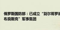 俄罗斯国防部：已成立“别尔哥罗德”、“库尔斯克”和“布良斯克”军事集团