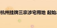 杭州挂牌三宗涉宅用地 起始总价约42.92亿元