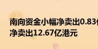 南向资金小幅净卖出0.83亿港元小米集团遭净卖出12.67亿港元
