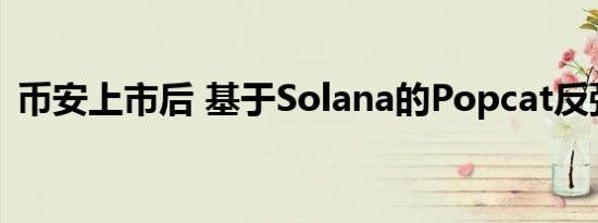 币安上市后 基于Solana的Popcat反弹30%