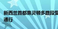 新西兰首都惠灵顿多路段受洪水影响无法正常通行