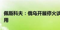 佩斯科夫：俄乌开展停火谈判的想法已不再适用
