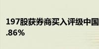197股获券商买入评级中国平安目标涨幅达65.86%