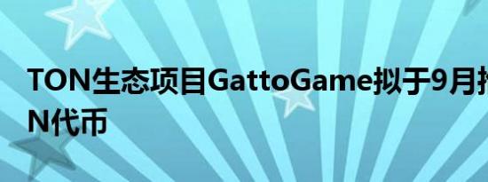 TON生态项目GattoGame拟于9月推出GTON代币