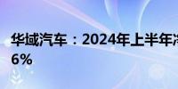 华域汽车：2024年上半年净利润同比增长0.76%
