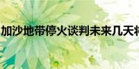 加沙地带停火谈判未来几天将在多哈继续进行