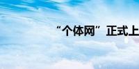 “个体网”正式上线运行
