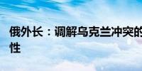 俄外长：调解乌克兰冲突的话题已不具备迫切性