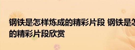 钢铁是怎样炼成的精彩片段 钢铁是怎样炼成的精彩片段欣赏