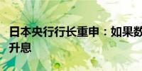 日本央行行长重申：如果数据符合预期将继续升息
