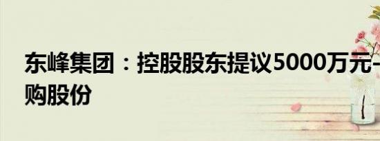 东峰集团：控股股东提议5000万元-1亿元回购股份