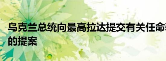 乌克兰总统向最高拉达提交有关任命新任外长的提案