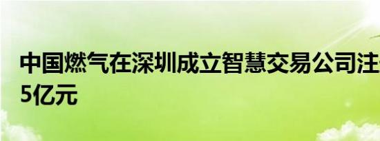 中国燃气在深圳成立智慧交易公司注册资本3.5亿元