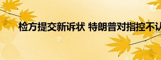 检方提交新诉状 特朗普对指控不认罪