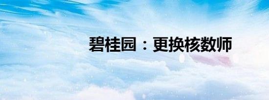 碧桂园：更换核数师