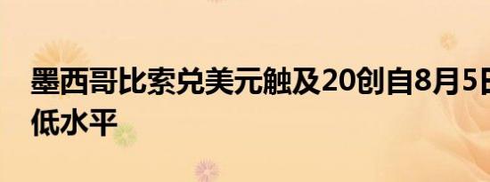 墨西哥比索兑美元触及20创自8月5日以来最低水平