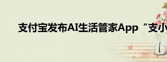 支付宝发布AI生活管家App“支小宝”