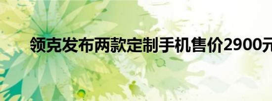领克发布两款定制手机售价2900元起