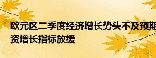 欧元区二季度经济增长势头不及预期 关键薪资增长指标放缓