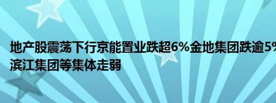 地产股震荡下行京能置业跌超6%金地集团跌逾5%华夏幸福、滨江集团等集体走弱