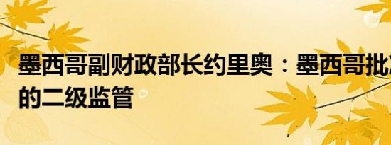 墨西哥副财政部长约里奥：墨西哥批准证券法的二级监管