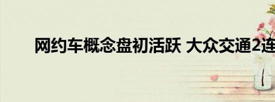 网约车概念盘初活跃 大众交通2连板
