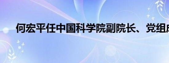 何宏平任中国科学院副院长、党组成员