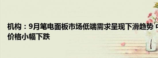 机构：9月笔电面板市场低端需求呈现下滑趋势 中高阶面板价格小幅下跌