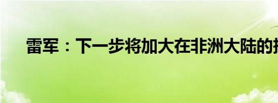 雷军：下一步将加大在非洲大陆的投入