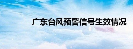 广东台风预警信号生效情况