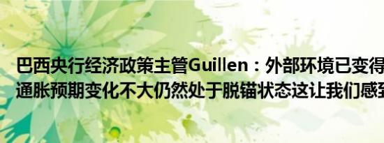 巴西央行经济政策主管Guillen：外部环境已变得稍微温和；通胀预期变化不大仍然处于脱锚状态这让我们感到不安