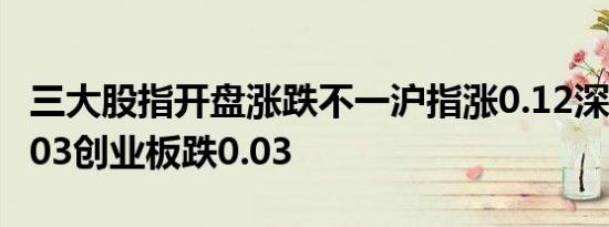 三大股指开盘涨跌不一沪指涨0.12深成指涨0.03创业板跌0.03
