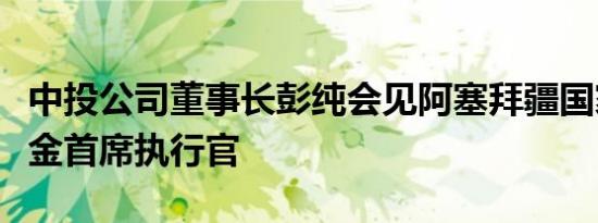 中投公司董事长彭纯会见阿塞拜疆国家石油基金首席执行官
