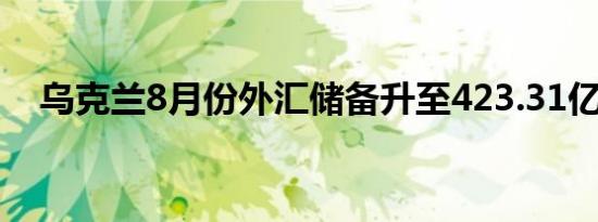 乌克兰8月份外汇储备升至423.31亿美元