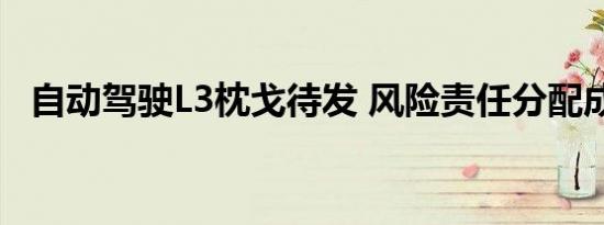 自动驾驶L3枕戈待发 风险责任分配成难题