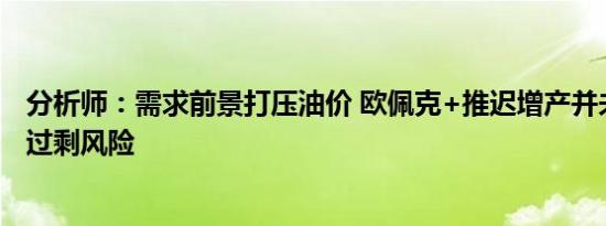 分析师：需求前景打压油价 欧佩克+推迟增产并未解决供应过剩风险