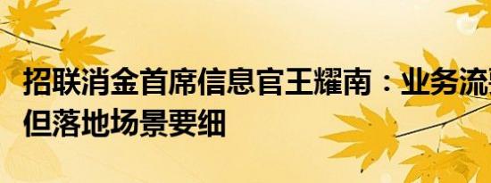 招联消金首席信息官王耀南：业务流要看得全但落地场景要细