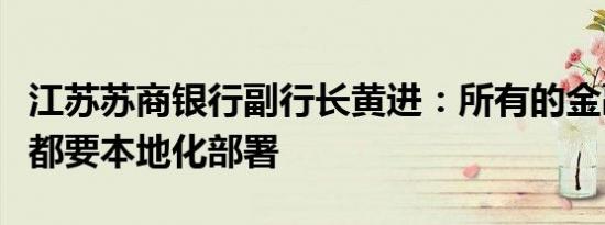 江苏苏商银行副行长黄进：所有的金融大模型都要本地化部署