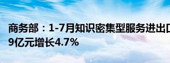 商务部：1-7月知识密集型服务进出口16617.9亿元增长4.7%
