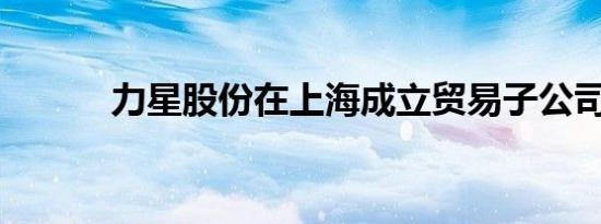 力星股份在上海成立贸易子公司