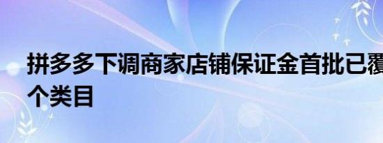 拼多多下调商家店铺保证金首批已覆盖近70个类目