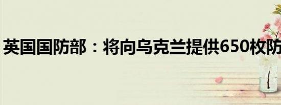 英国国防部：将向乌克兰提供650枚防空导弹