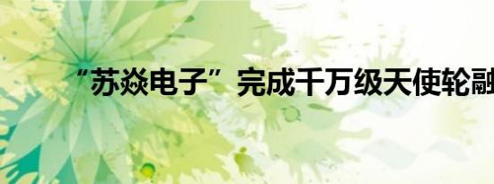 “苏焱电子”完成千万级天使轮融资