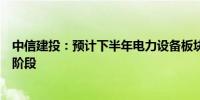 中信建投：预计下半年电力设备板块会进入业绩、订单共振阶段